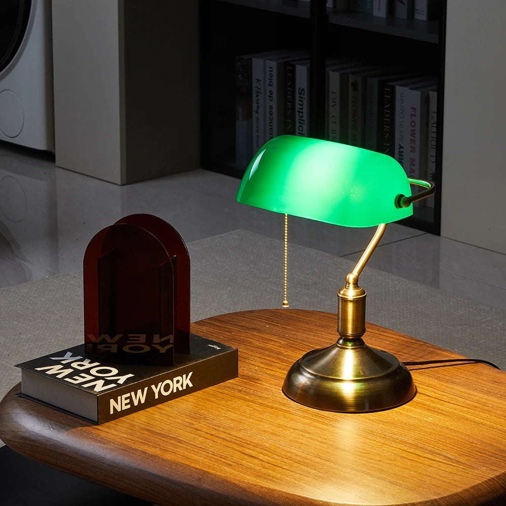 Modern bank desk lamp with US plug pull switch acrylic lampshade without light bulb very suitable for bedroom office and bank