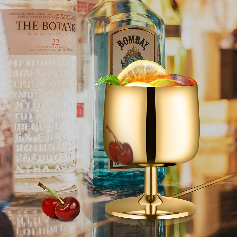 Stainless Steel Wine Glass Stainless Steel Stemmed Goblets Drinkware For Outdoor Party Wedding
