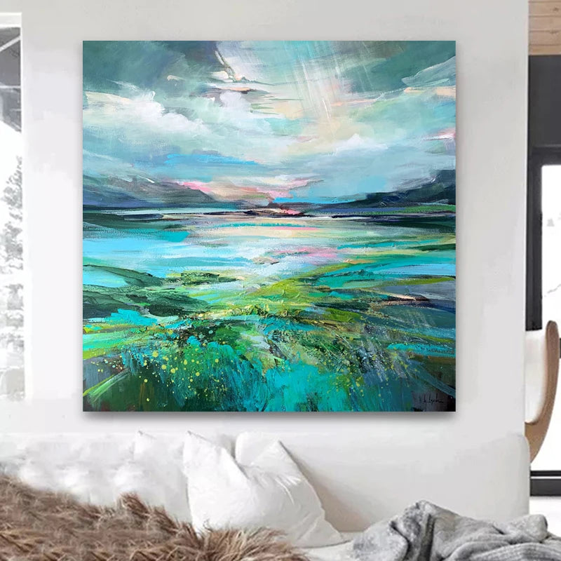 Original Landscape Picture Hand Painted Modern Abstract Oil Painting On Canvas Wall Art For Living Room Home Decoration No Frame