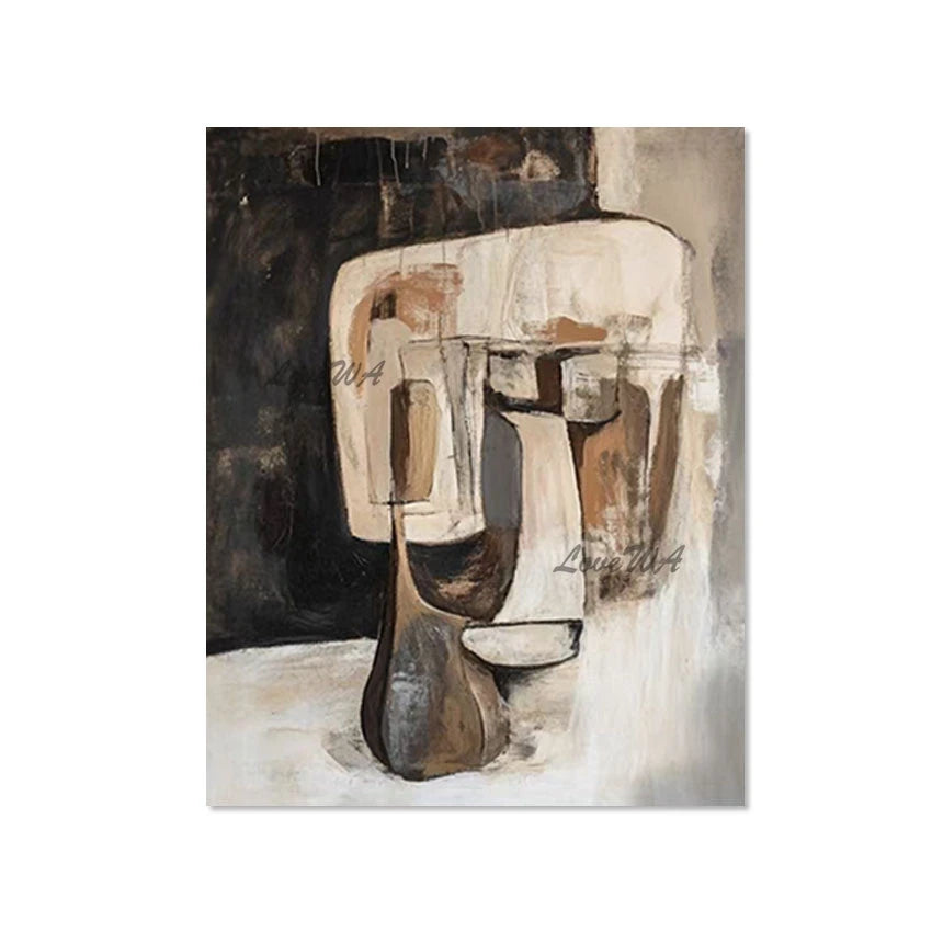 Frameless Paintings Canvas Abstract Art Textured Hand Drawing Showpiece, Latest Arrival Picture Wall Decorations For Living Room