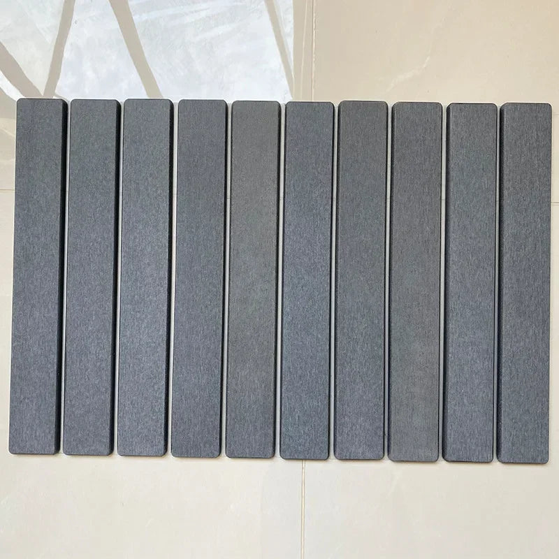 Quick Dry Stone Bathroom Mat Luxury Foldable Bathroom Rug Super Absorbent Bath Mats Non Slip Diatomaceous Earth Diatomite Mat