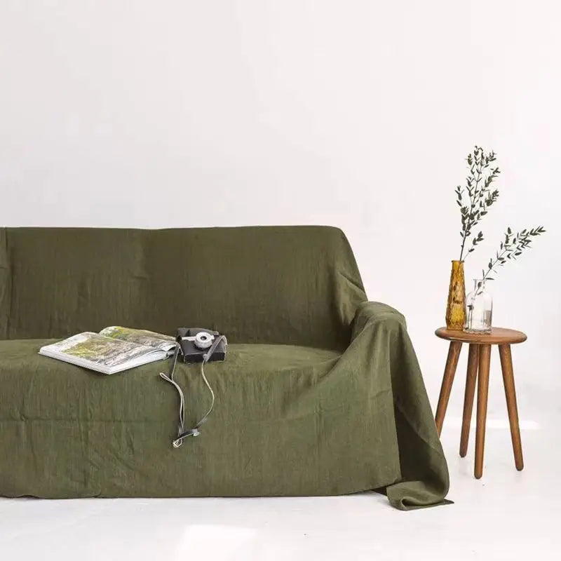 100% Linen Sofa Cover ,Premium Quality Sofa Slipcover, Soft Couch Chair Cover for Living Room Bedroom LOVESEAT Home Textile