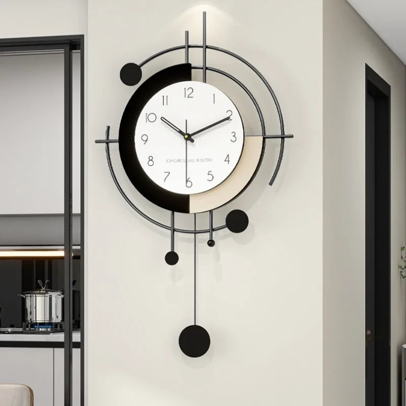 Modern Simple Wall Clock Living Room Silent Luxury Creative Metal Casing Groot Nordic Bedroom Wall Clocks Gift Ideas Home Decor