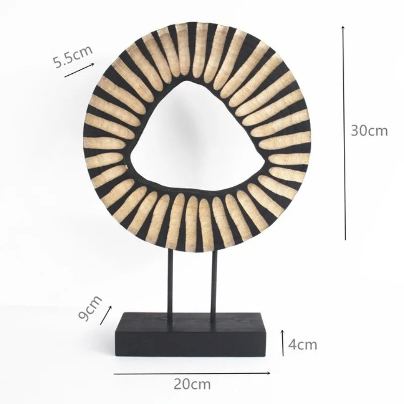 Wooden Sculptures Nordic Vintage Sculpture Elegant Luxury Creative Ornaments Miniature Aesthetic Art Ornament Home Decorations