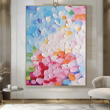 Vivid Floral Picture 100% Hand Painted Modern Abstract Oil Painting On Canvas Wall Art  For Living Room Home Decoration No Frame