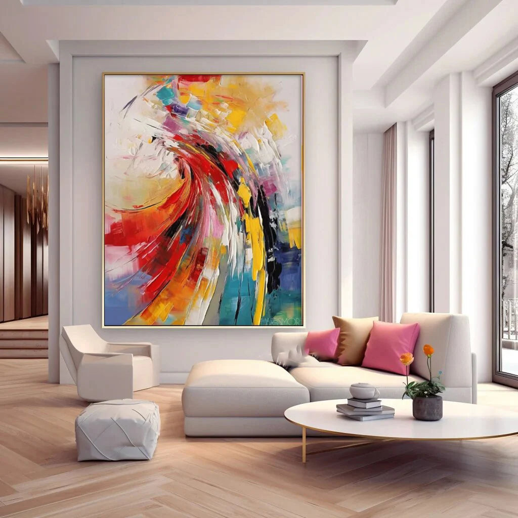 Dafeng Village Pic 100% Hand Painted Modern Abstract Oil Painting On Canvas Wall Art  For Living Room Home Decoration No Frame