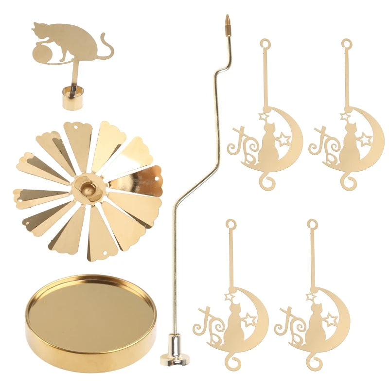 Snowflake Deer Fairy Rotating Candlestick Tealight Candle Holder Tray Romantic Wedding Party Decor Y5GB