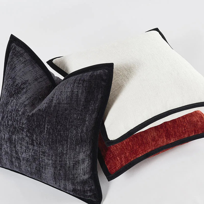 White Black Cushion Cover Jacquard Luxury Comfortable Pillow Covers Decorative for Sofa Chair Bed Home Room Decor Pillowcase