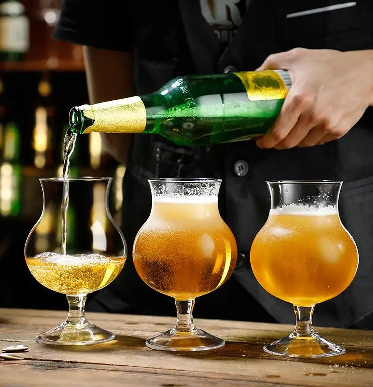 Tulip online celebrity craft mug 500 ml German draft beer mug wheat beer mug special wine glass for bar kitchen suds  wine