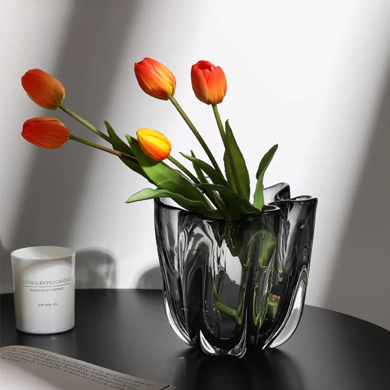 Creative And Simple Transparent Glass Large Vase Floral Decoration Flower Arrangement Living Room Porch Desktop Home Decoration