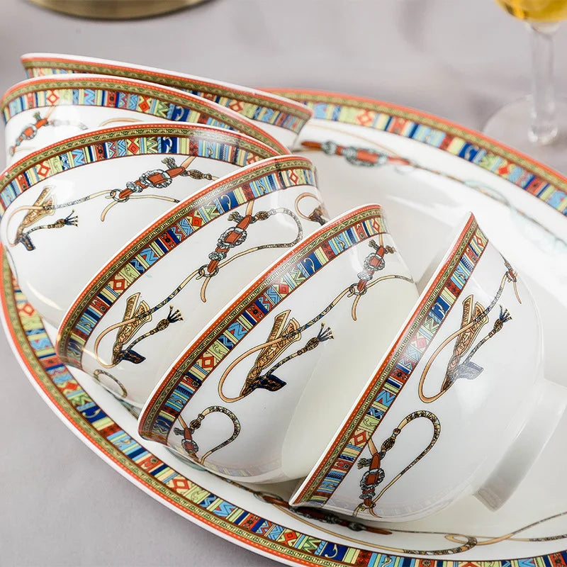 Ceramic tableware set Jingdezhen bone china dishes Western-style ceramics dishes