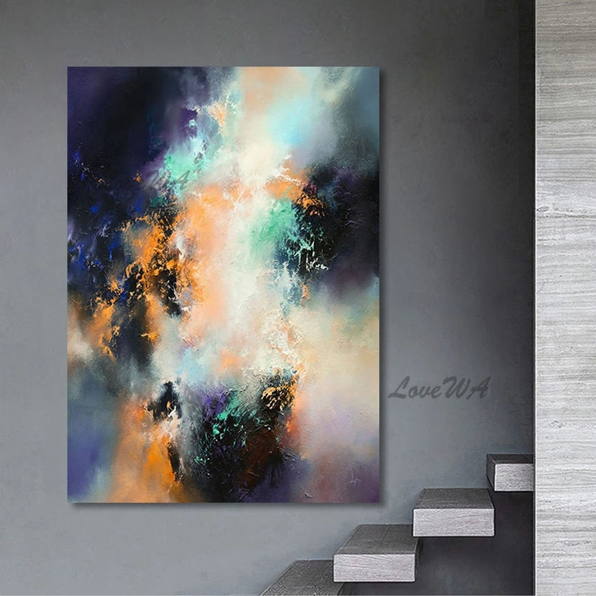 Modern Acrylic Decor Idea Design Textured Art Hand Drawing, Canvas Artwork, Abstract Bedroom Wall Picture, Large Size Paintings