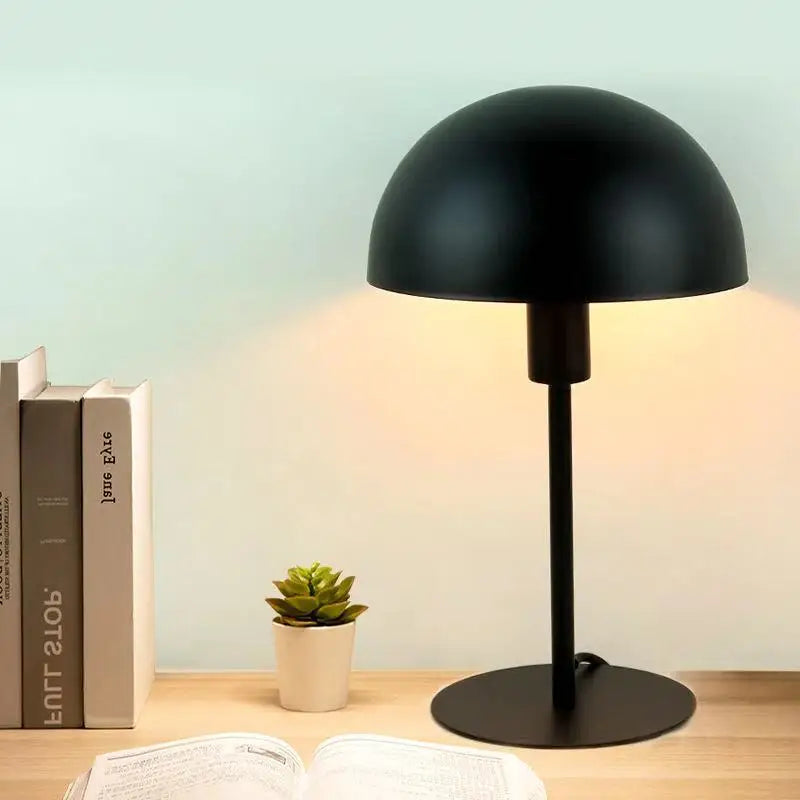 Mushroom Table Lamp Nordic Modern LED E14 Bulb Wrought Iron Living Room Bedroom Bedside Dormitory Reading Desk Light Plug-in