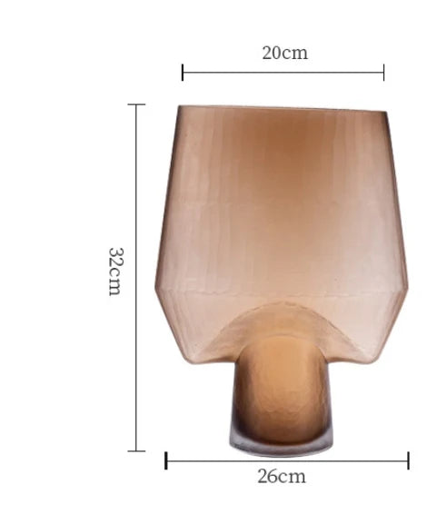European Style Frosted Multi-edge Design Transparent Glass Vase Creative Hydroponic Flowers Living Room Decoration Ornaments
