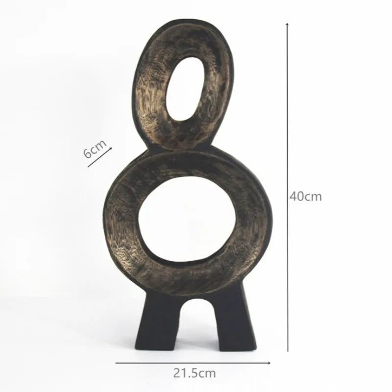 Wooden Sculptures Nordic Vintage Sculpture Elegant Luxury Creative Ornaments Miniature Aesthetic Art Ornament Home Decorations