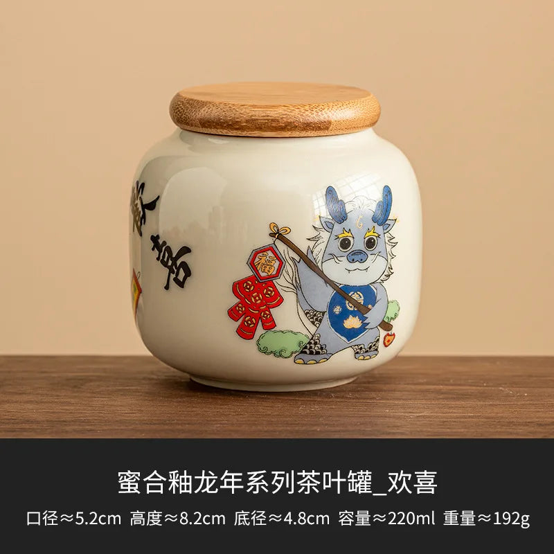 European Ceramic Storage Jar with Cover Hand Painted Flowers for Decoration Tabletop Sealed Tea Canister Kitchen Grain Dispenser