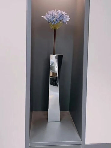 Stainless Steel Luxury Vase Metal Modern Minimalist Flower Living Room Floor Furniture Home Decor Art Aesthetic Ornaments Vase