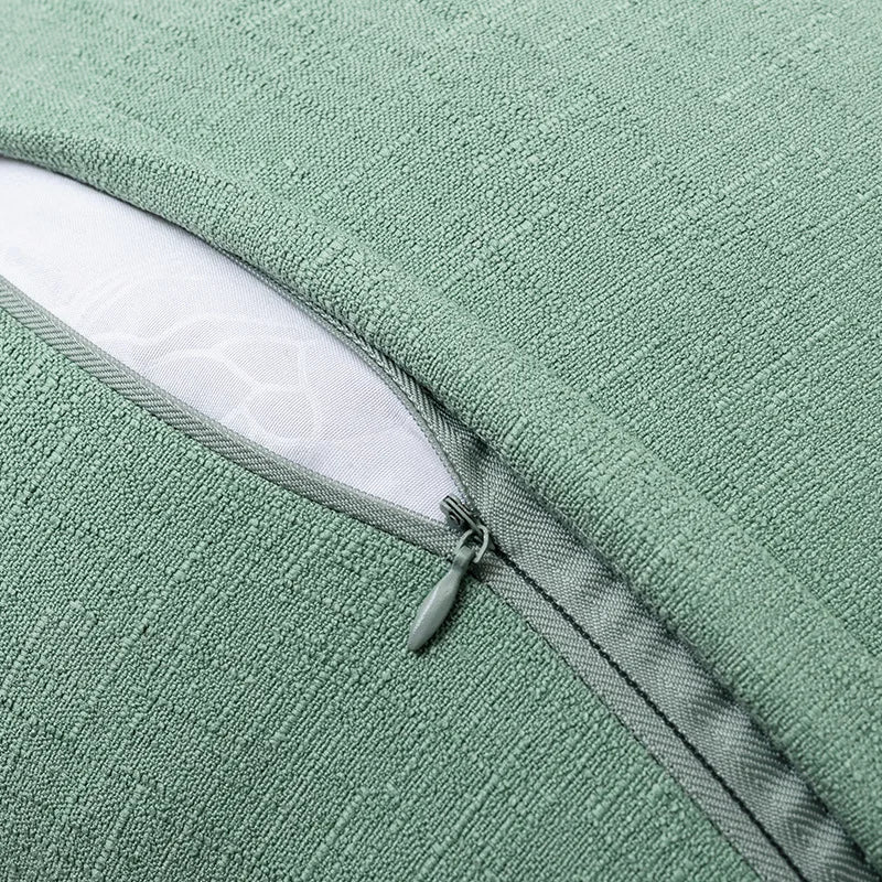 Solid Color Cotton Linen Pillow Cover with Jute Rope Trim Boho Decorative 45x45cm Cushion Pillow Case for Sofa Bed Living Room