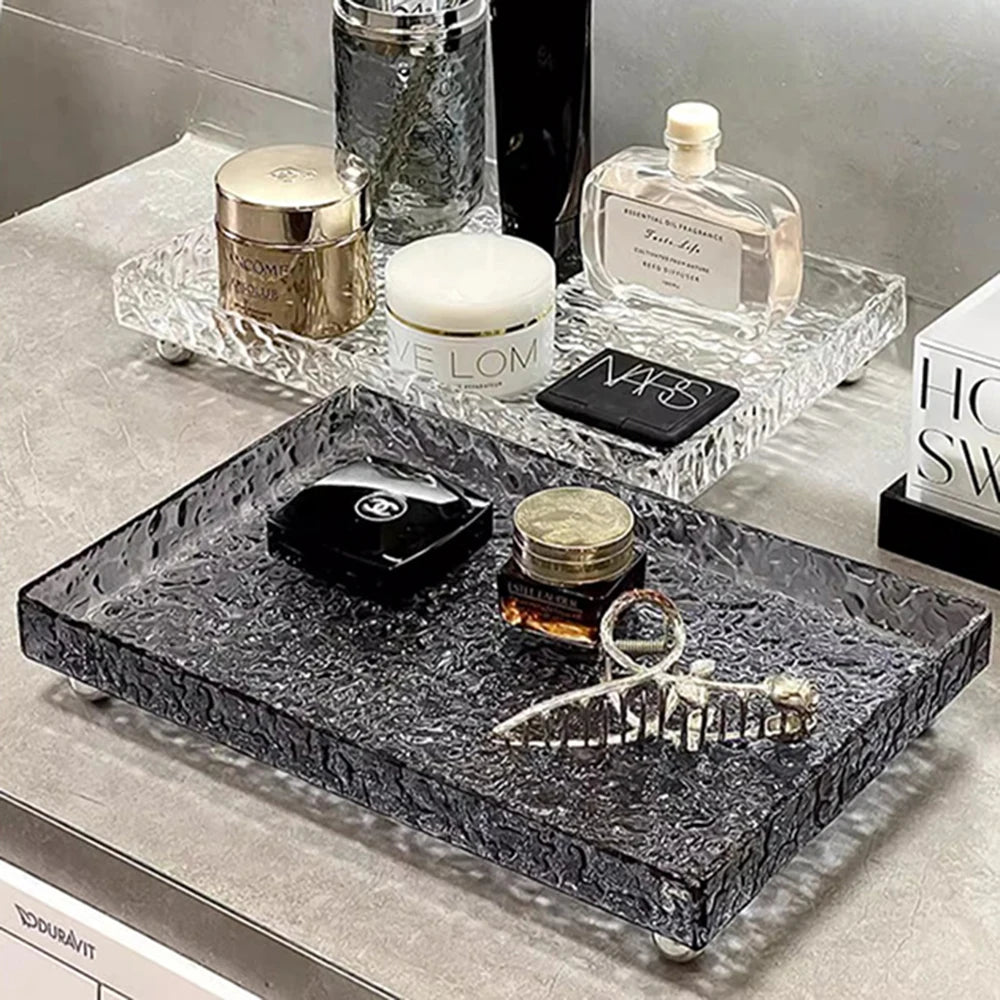 Multifunctional Luxury Acrylic Kitchen Storage Tray Bathroom Storage Rack Toilet Tray New Simple Water Corrugated Storage Box