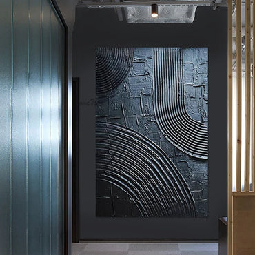 Black Abstract Palette Knife Oil Paintings Frameless Acrylic Textured Art Drawing Modern Canvas Decor Bedroom Wall Picture