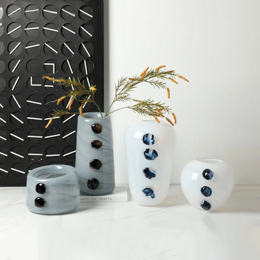 Glass Vase Creative Pebble Relief Flower Vase Flower Arrangement Accessories Terrarium Home Decoration Accessories