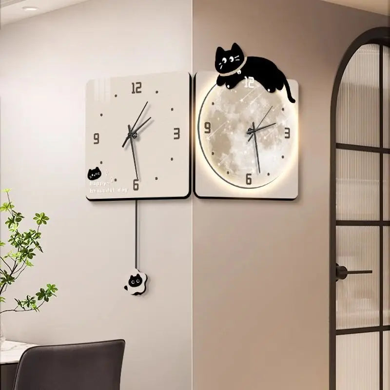 Modern Corner Wall Clock Large Interior Wall Clock Led Digital Watch Luxury Living Room Decorations Home Decoration Accessories