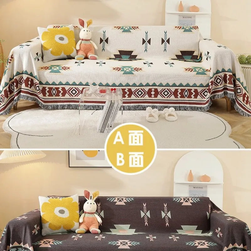 Knitted universal sofa towel Nordic ins style cover cloth full cover sofa cushion cover blanket universal season