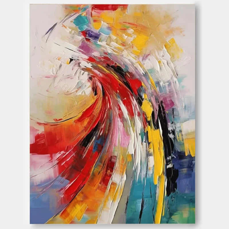 Dafeng Village Pic 100% Hand Painted Modern Abstract Oil Painting On Canvas Wall Art  For Living Room Home Decoration No Frame