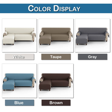 Quilted Corner Sofa Covers for Living Room Waterproof Reversible L-Shape Couch Slipcover Washable Pet Protector Mat Furniture