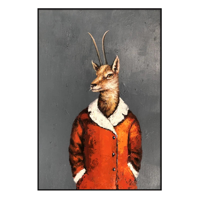 Creative Cartoon Picture Art, 100% Hand Painted, Abstract Oil Painting on Canvas, Wall Art for Living Room, Home Decor, No Frame