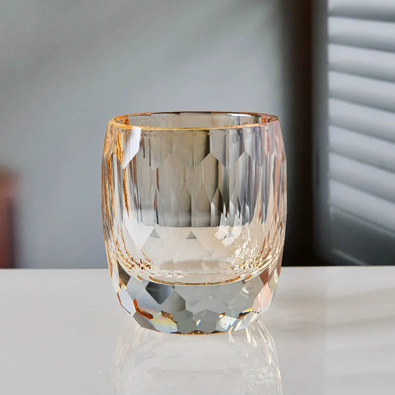 Japanese Handmade Carved Crystal Glass Whisky Glasses, Household Foreign Wine Glasses, Water Glasses, Gift Collection, 200ml