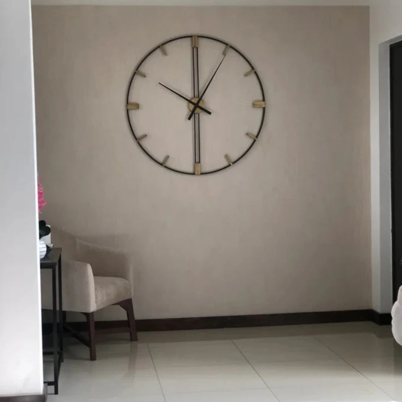 Large Luxury Silent Wall Clock Modern Design Minimalist Decoration Metal Nordic Creative Wall Watch Home Decor Living Room Gift