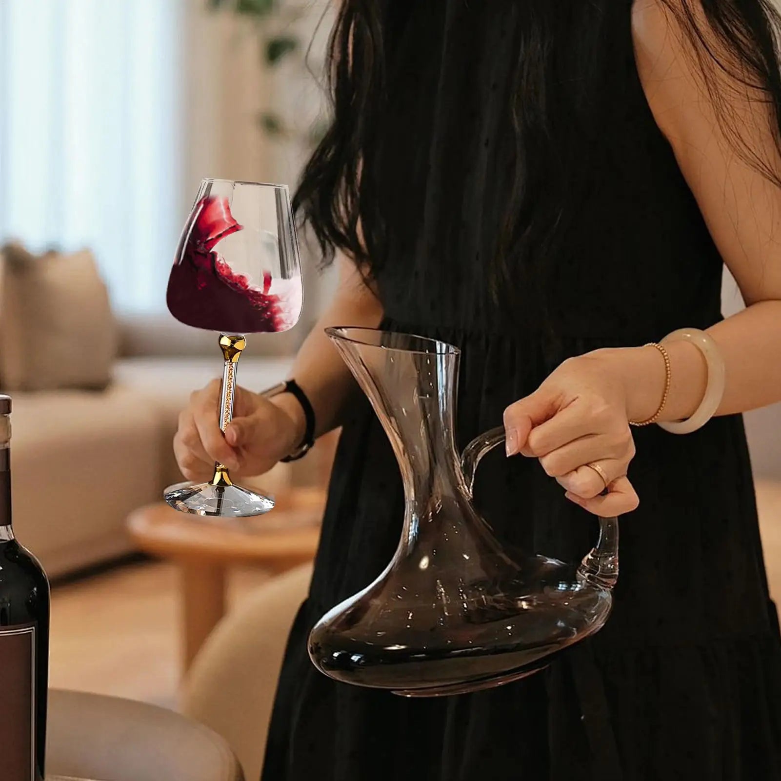 Elegant Wine Glasses Tall Wine Glasses Crystal Glassware Rolling Ergonomic Organizer Holder For Cocktail Drinking Birthday Pool