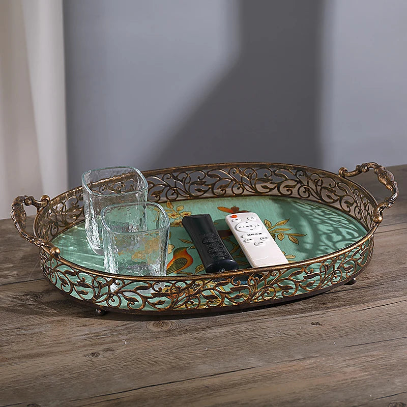 Vintage Serving Tray Creative Fruit Bowl Snack Dish for Coffee Table Living Room Dining Room Decor