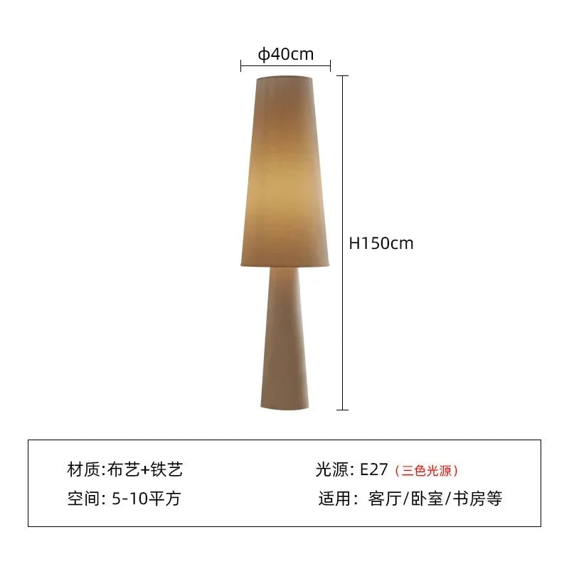 Nordicfloor Light Cream Style Fabric Led Floor Lamp For Living Room Sofa Corner Home Decor Bedroom Bedside Lamp