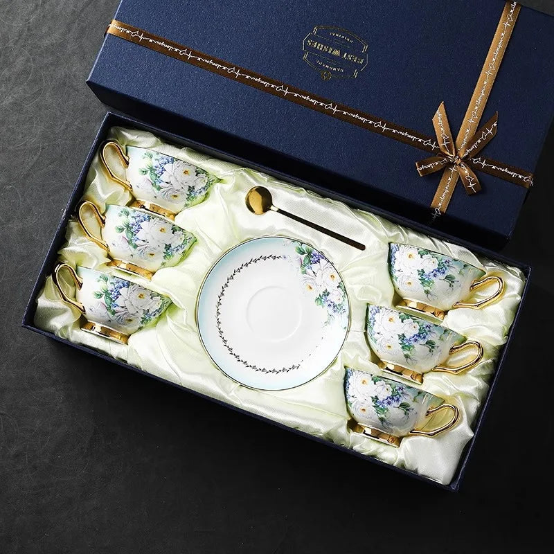 Exquisite Bone China Coffee Cup and Dish Set, Birthday Gift for New Couples, High-end Practical Gift Box Set