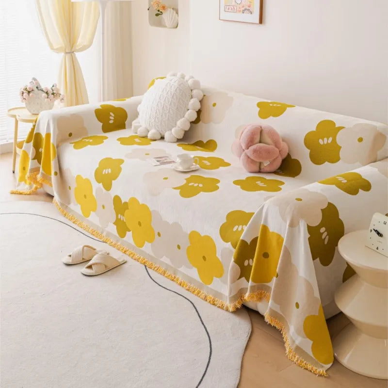 Sofa Covers Chenille Flower Sofa Mats Throw Blankets 2025 All-season Camping Picnic Blanket Cover Sofa Cover housses de canapé