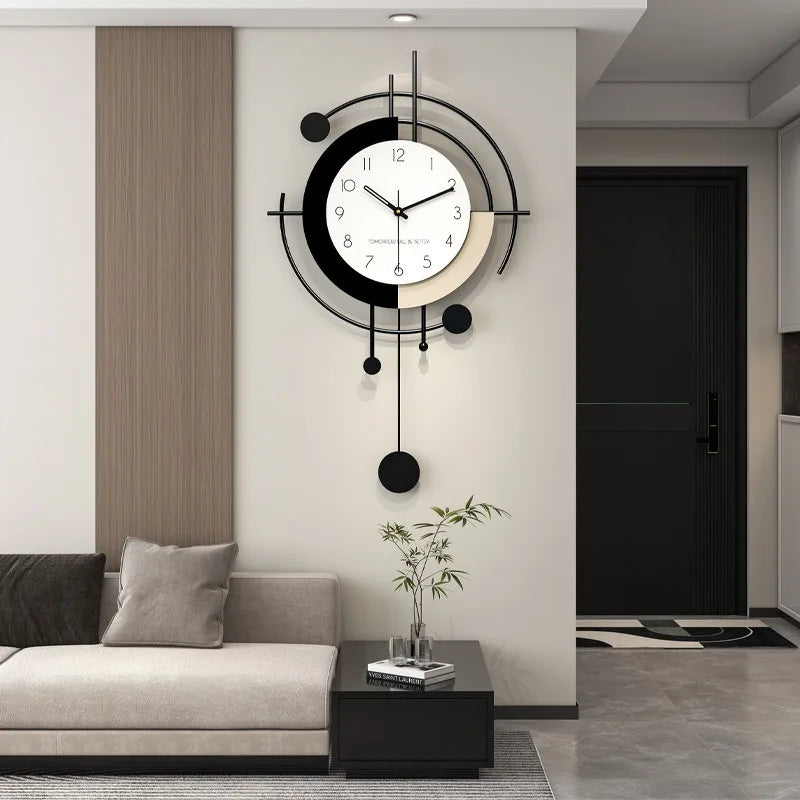 Modern Simple Wall Clock Living Room Silent Luxury Creative Metal Casing Groot Nordic Bedroom Wall Clocks Gift Ideas Home Decor