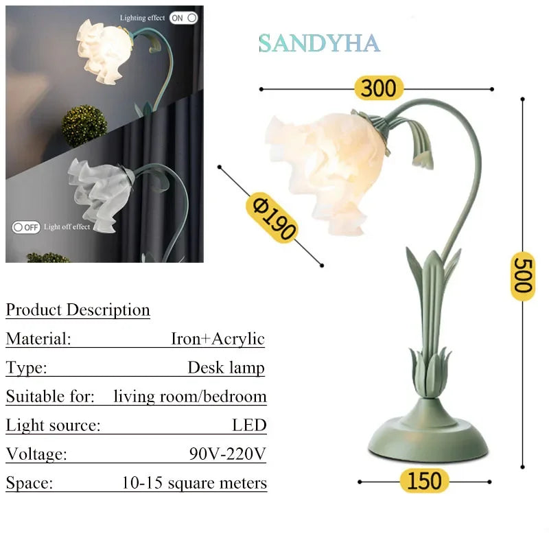 Nordic Flower Girl Table Lamp for Bedroom Bedside Lights Acrylic Lampshade Living Room Decoration Study Desk Lamp Light Fixture