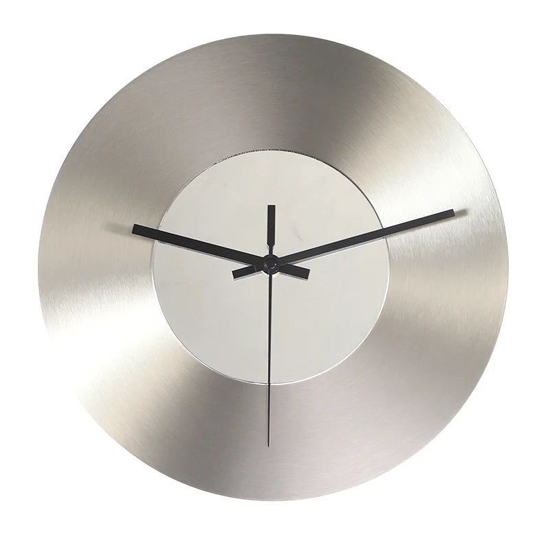 Creative metal wall clock silver CD clock mirror round living room  studio personality Nordic silent wall clock  horloge murale