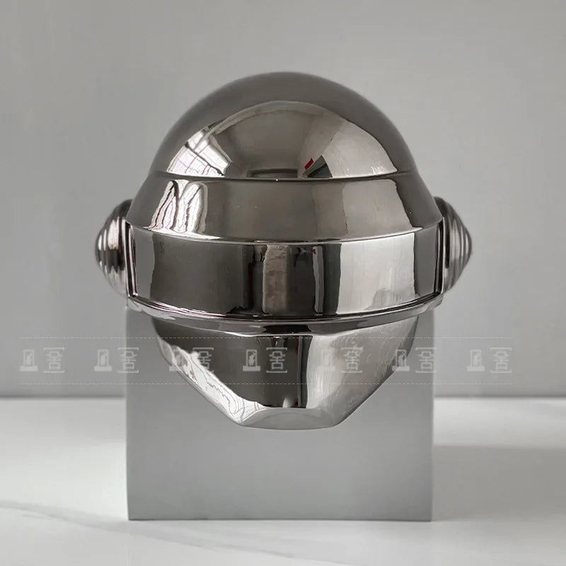 Helmet Electroplating Figurines Creative Art Aesthetic Luxury Ornaments Nordic Accessories Modern Sculptures Living Room