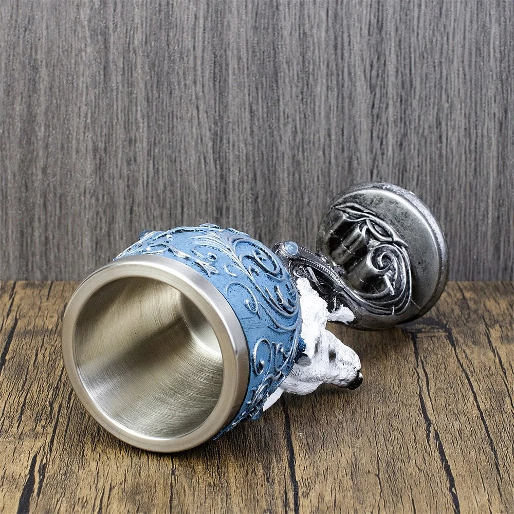 Dragon Wine Glass Unicorn Resin Stainless Steel Goblet Wolf Cocktail Glasses Cat Whiskey Cup Skull Pub Bar Drinkware Decoration