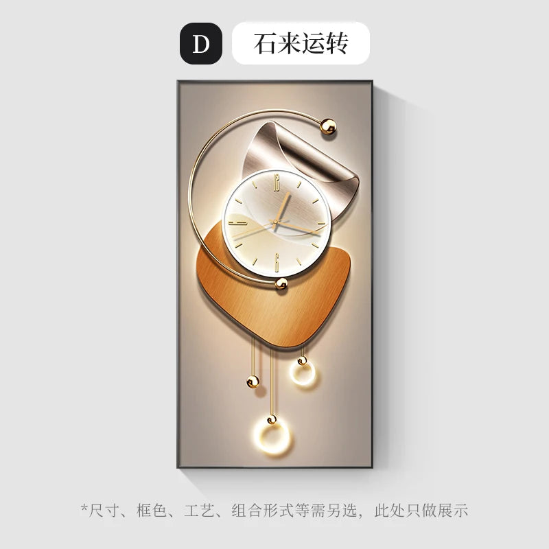 Modern Design Wall Clock Living Room Entrance Corridor Wall Decor Mute Digital Clock Large Abstract Hanging Painting Wall Watch