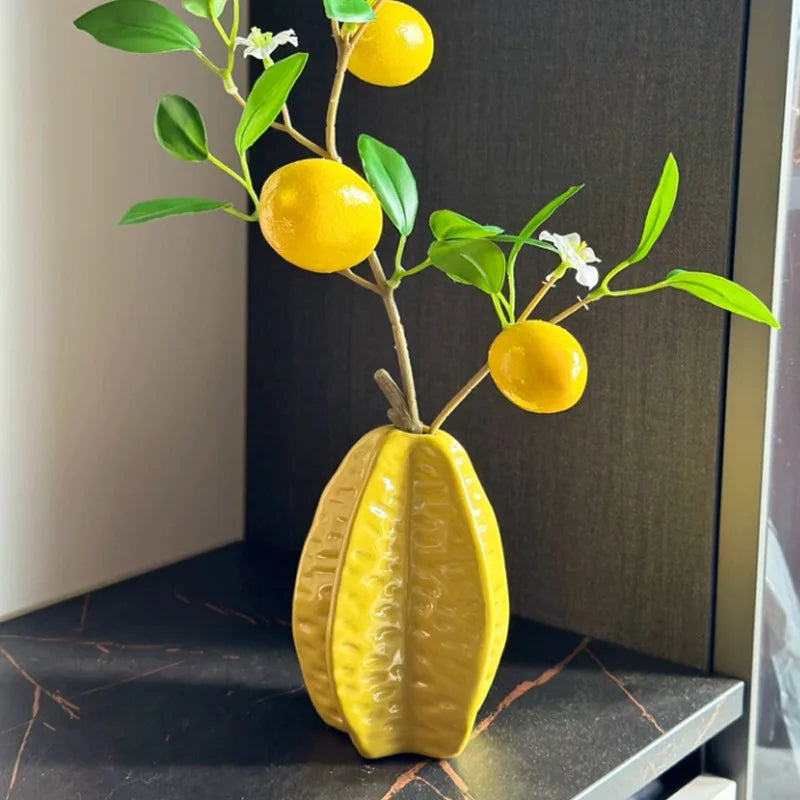 Yangtao Ceramic Vase Fruit Series Creative Small Ornaments Home Vase Decorations Fresh Flower Arrangement Dry Flower Utensils