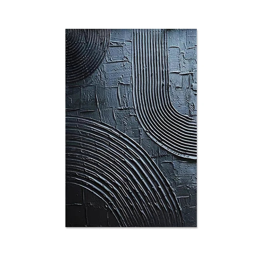 Black Abstract Palette Knife Oil Paintings Frameless Acrylic Textured Art Drawing Modern Canvas Decor Bedroom Wall Picture