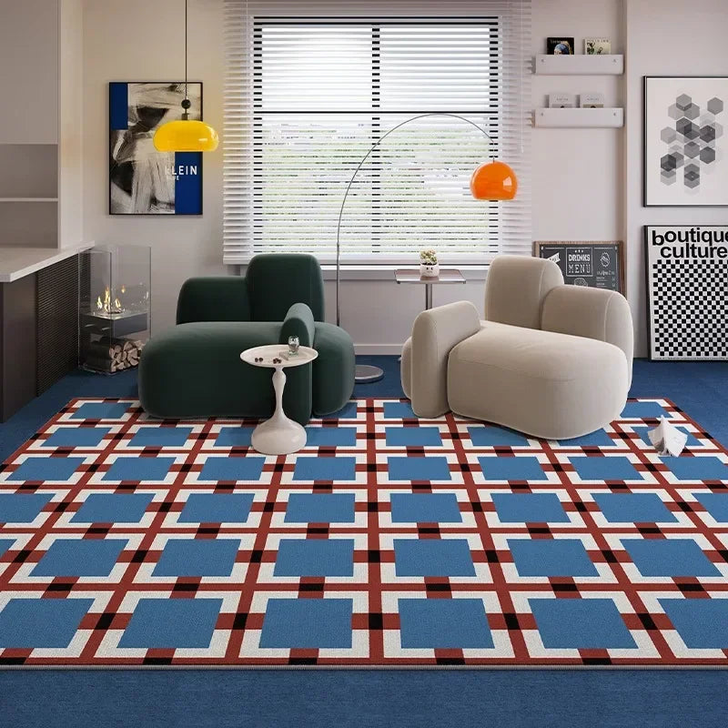 VIKAMA Colorful Living Room Carpet Light Luxury High-end Bedroom Bedside Rug Large Area Retro Art Sofa Coffee Table Floor Mat