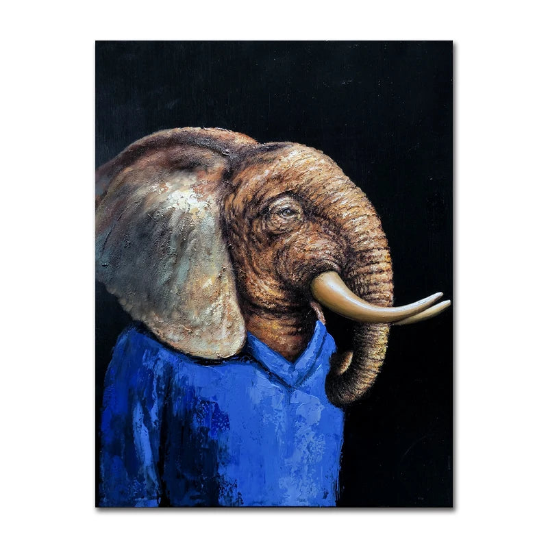 Creative Cartoon Picture Art, 100% Hand Painted, Abstract Oil Painting on Canvas, Wall Art for Living Room, Home Decor, No Frame