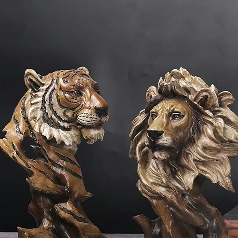 Animal Sculptures and Figurines Modern Miniature Figurines for Interior Ornaments Home Living Room Decoration Accessories