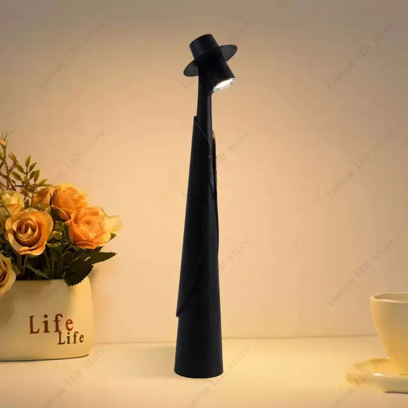Fashionable Man Lamp USB Rechargeable Tricolored LED Desk Lamp Elegant Slim Stick Light Unique Portable Dimmable Reading Lamp