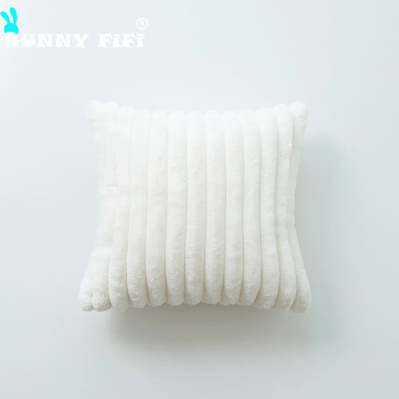 Double Sided Wide Edge Thick Soft Plush Cushion Covers Vintage Solid Color Pillowcase  Decorative pillows for sofa